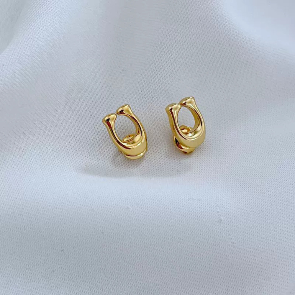 Coach Design Gold Plated Brass Stud Earrings